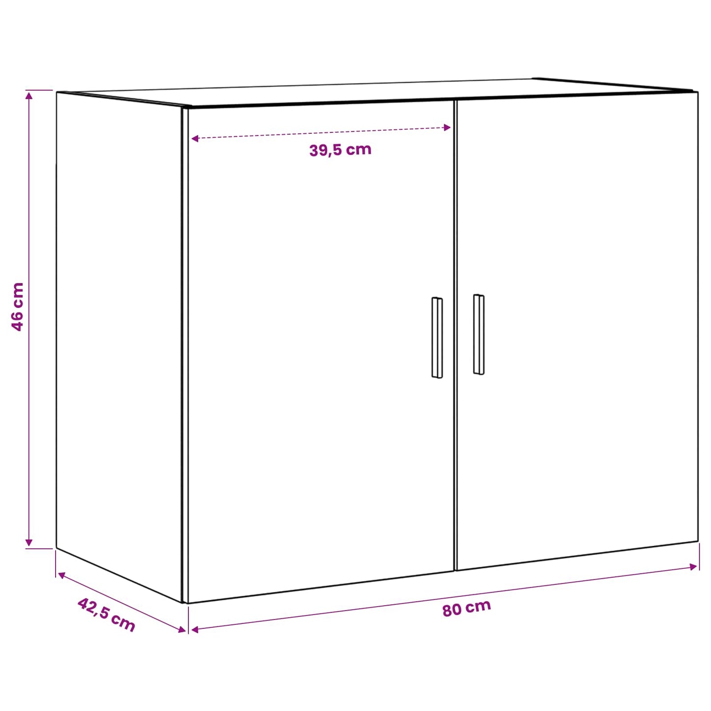 Wandschrank 80 X 42,5 X 64 Cm Holzwerkstoff