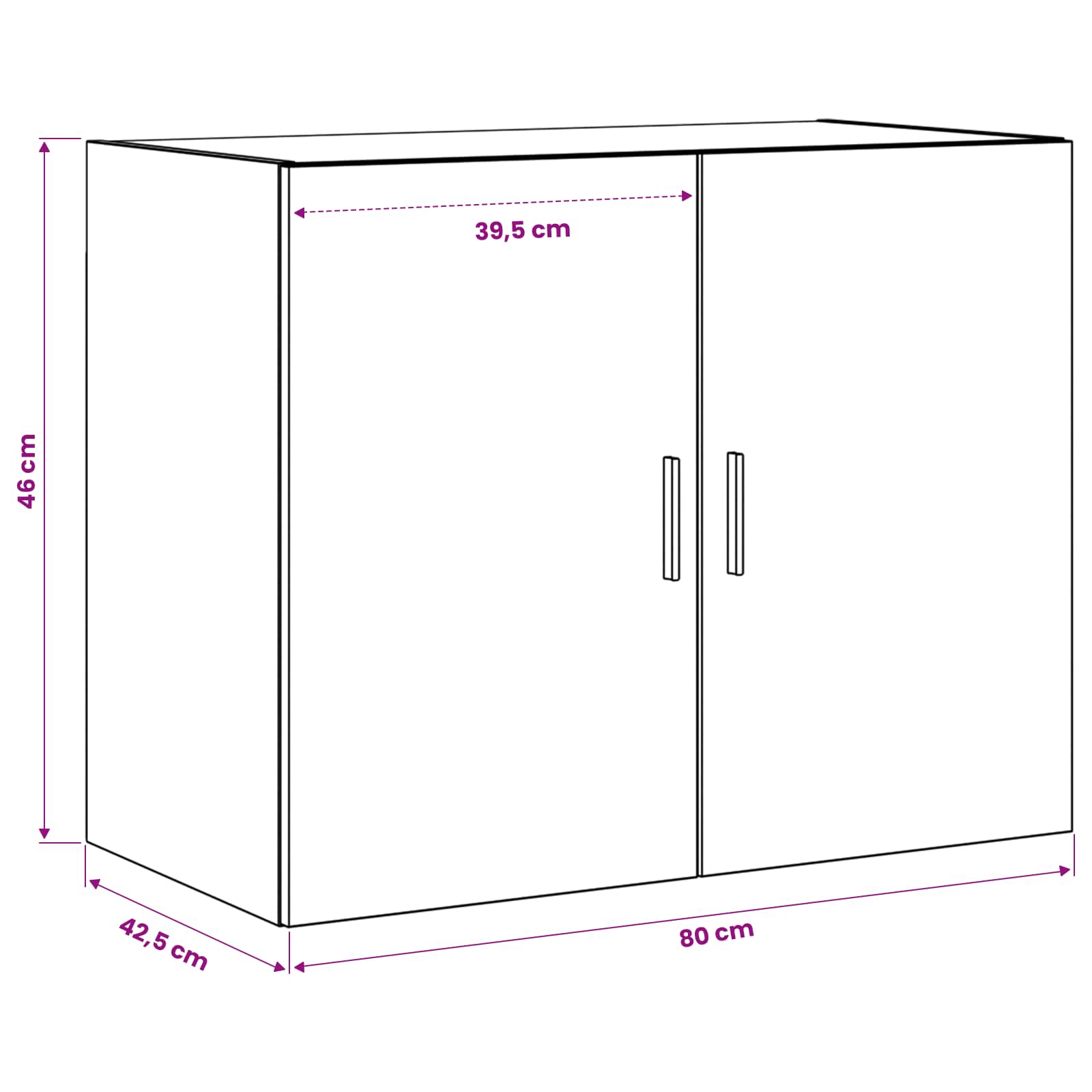 Wandschrank 80 X 42,5 X 64 Cm Holzwerkstoff