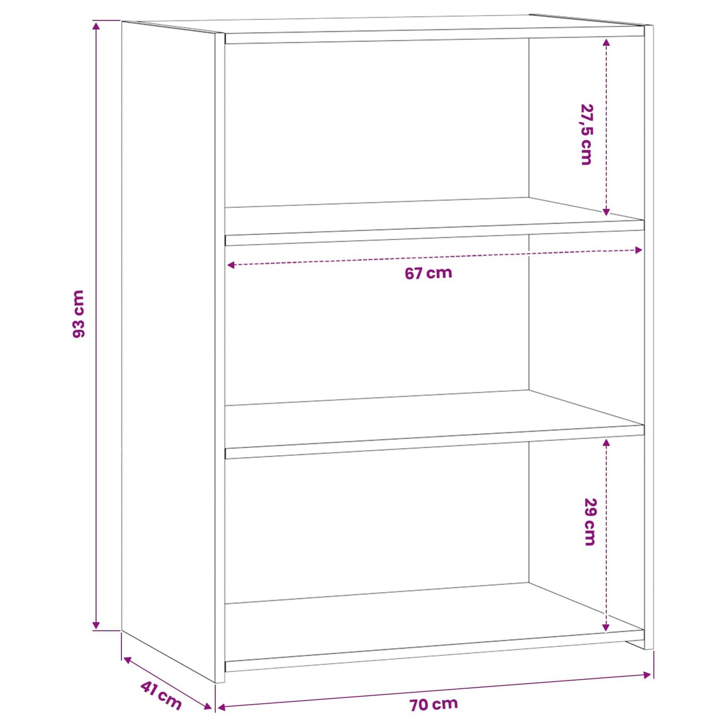 Sideboard 70 X 41 X 93 Cm Holzwerkstoff