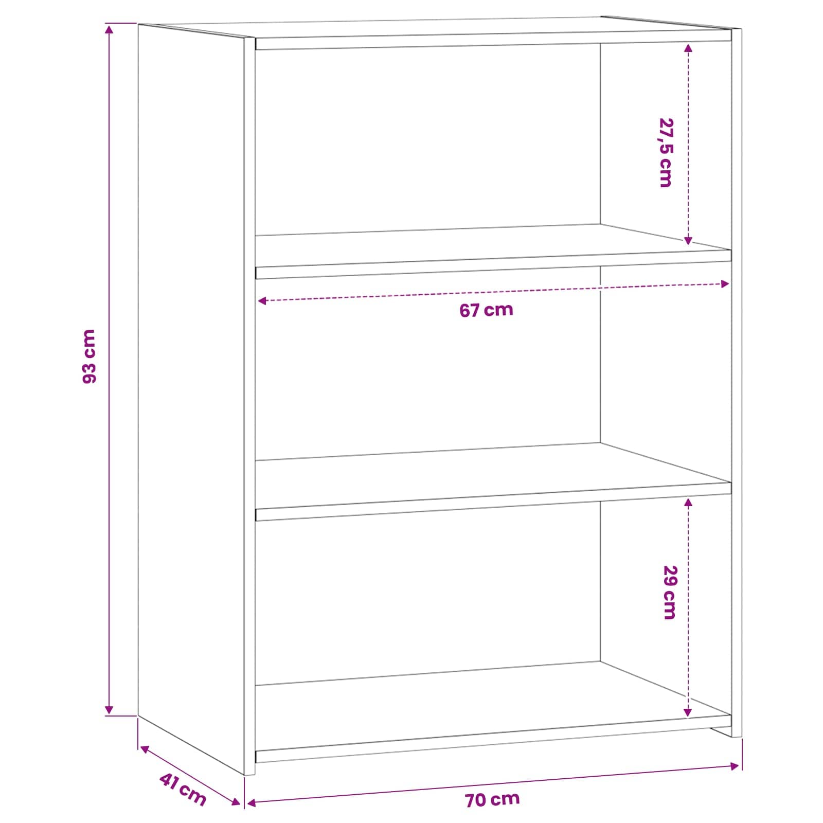 Sideboard 70 X 41 X 93 Cm Holzwerkstoff