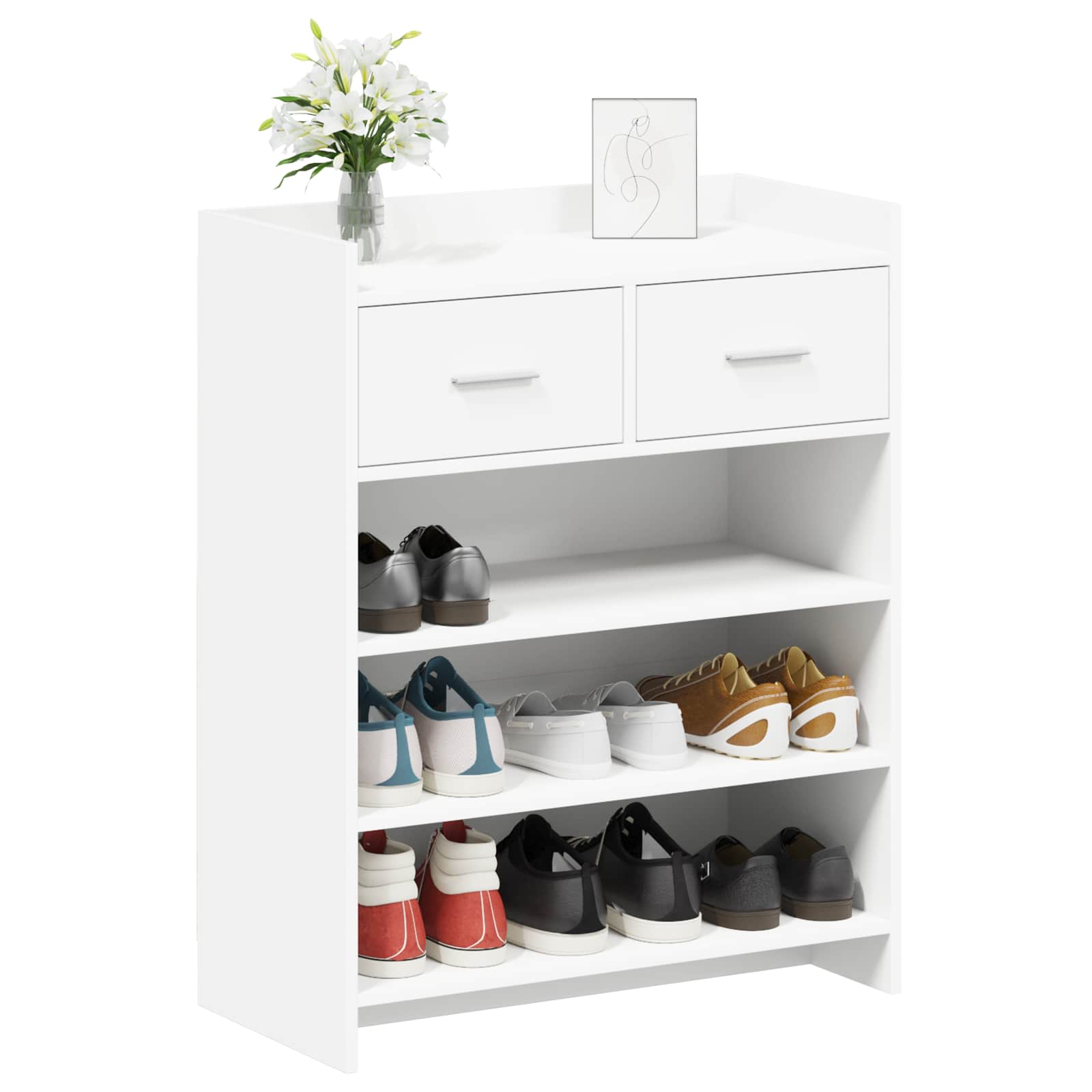 Schuhschrank Mit Speicher 73,5 X 36 X 92 Cm Holzwerkstoff
