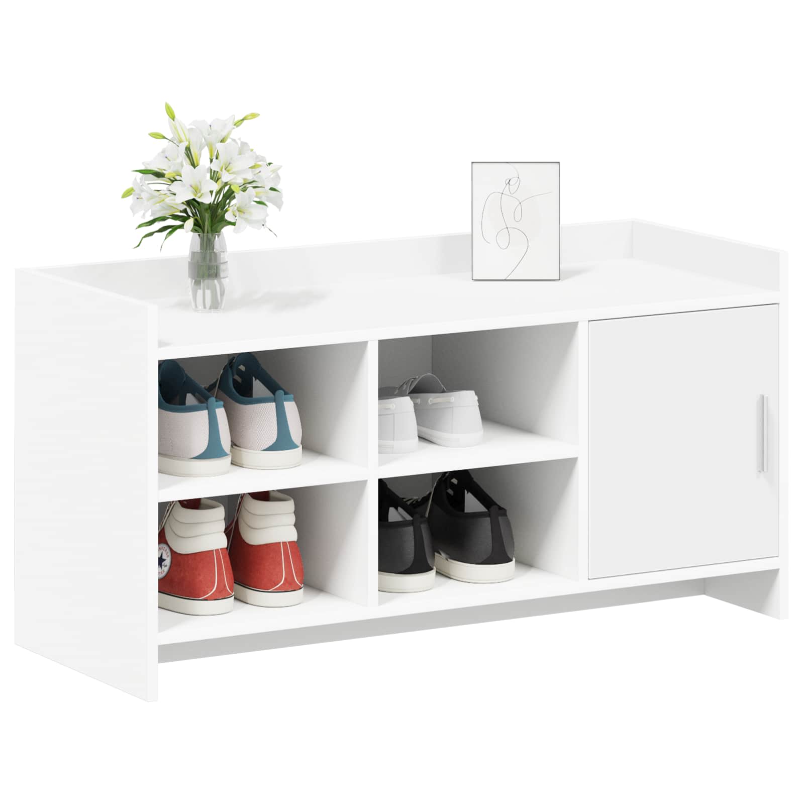 Schuhschrank Mit Speicher 100 X 39,5 X 51 Cm Holzwerkstoff