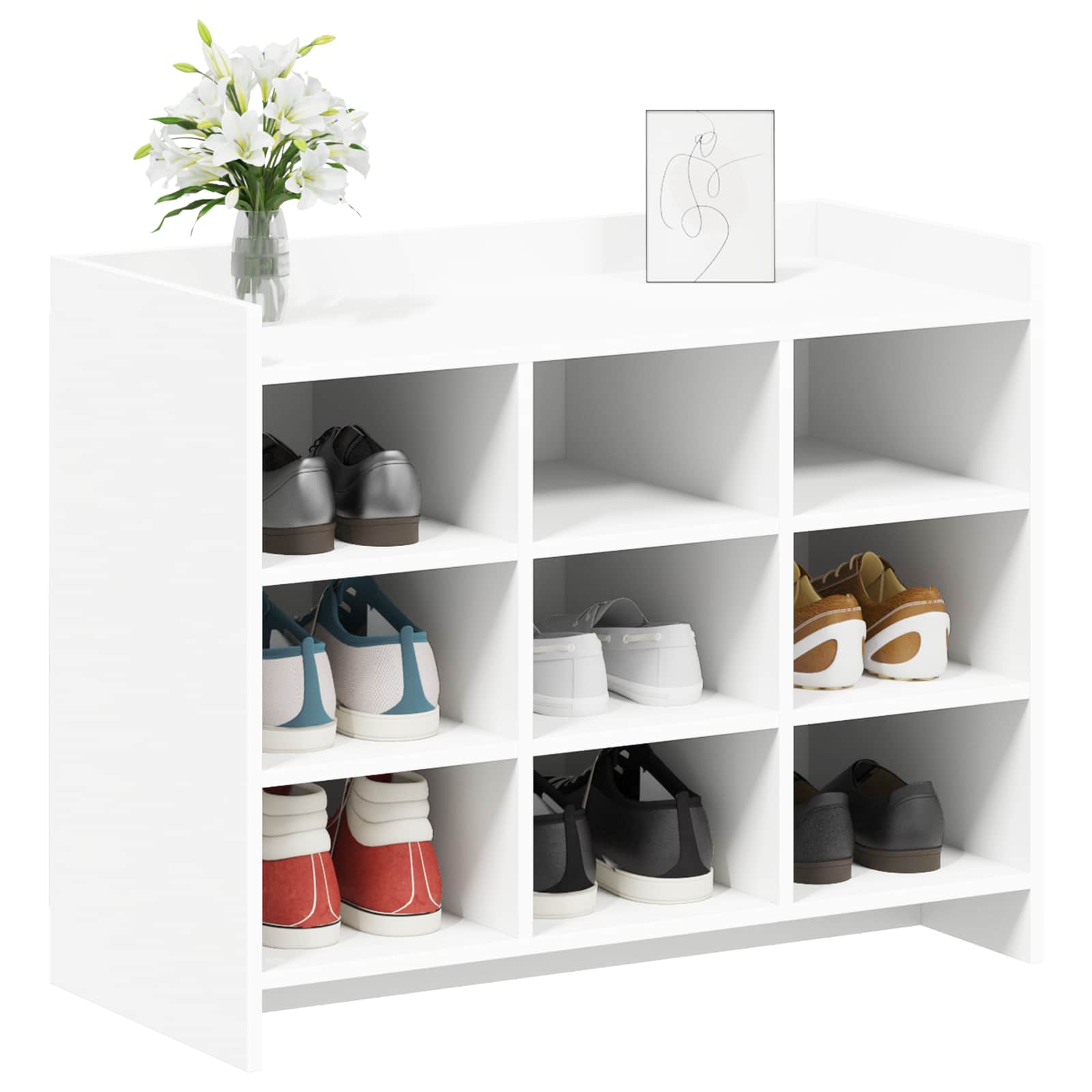 Schuhschrank Mit Speicher 85 X 39,5 X 70 Cm Holzwerkstoff