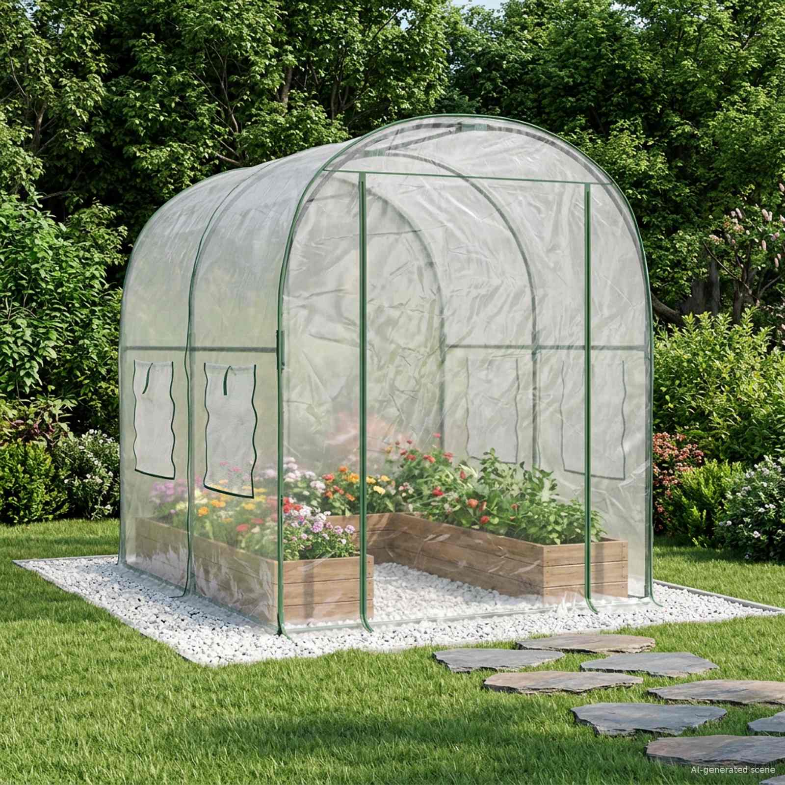 Gewächshaus Transparent 160X400X190 Cm Pvc & Stahl