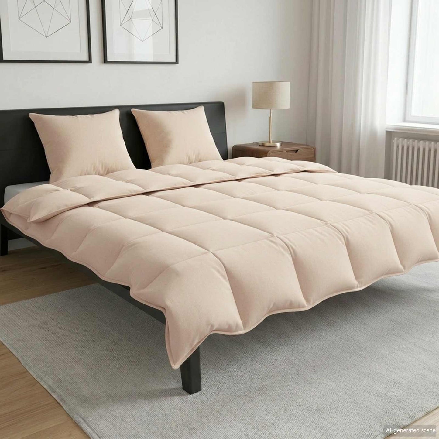 Ganzjahresbettdecke Beige 220 X 260 Cm 100% Natürlicher Kapok