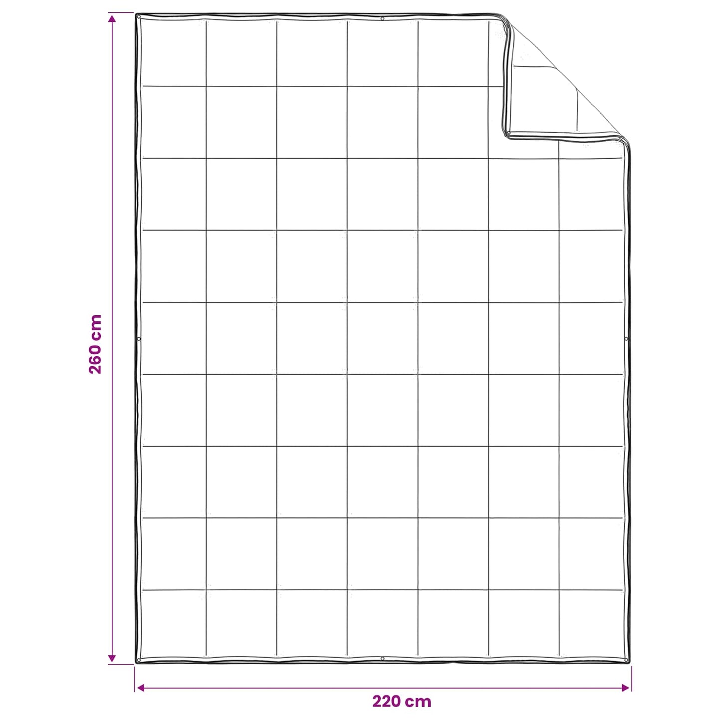 Bettdecke Beige 220 X 260 Cm Kapok-Faser