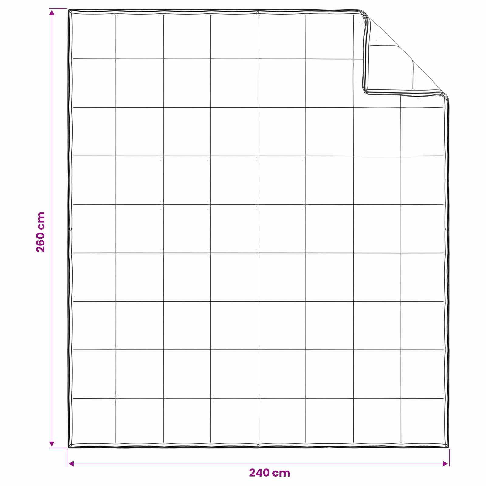 Bettdecke Beige 240 X 260 Cm Kapok-Faser