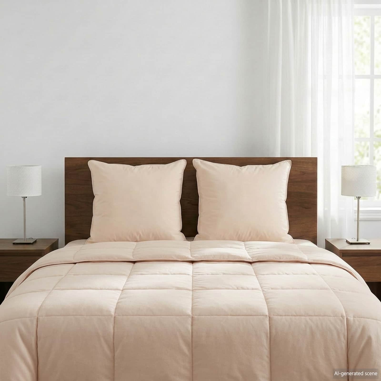 Kopfkissen 2 Pcs Beige 50 X 50 Cm Kapokfaser