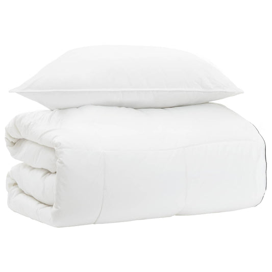 Bettwäsche-Set Weiß 135 X 200 Cm Baumwolle, Bambus, Polyester
