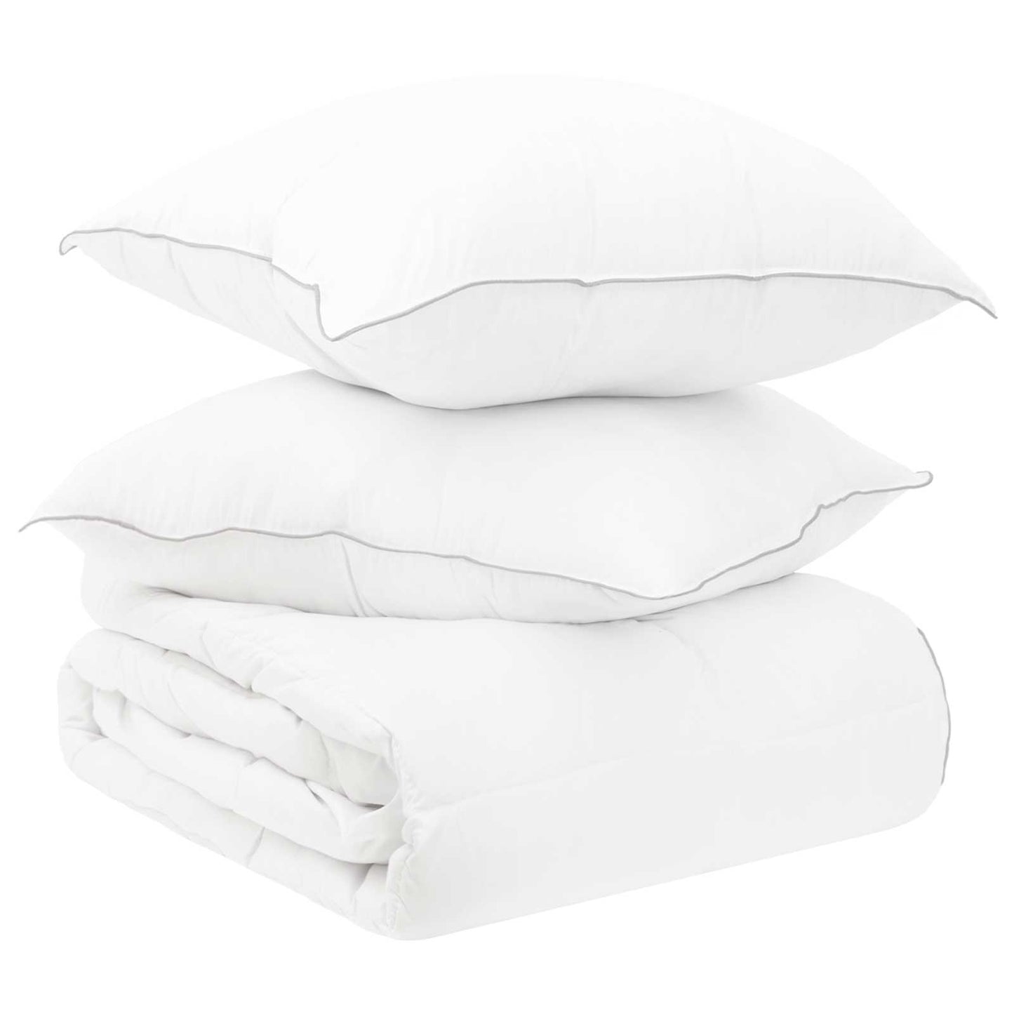 Bettwäsche-Set Mit Kissen 2 Pcs Weiß Bambusfaser