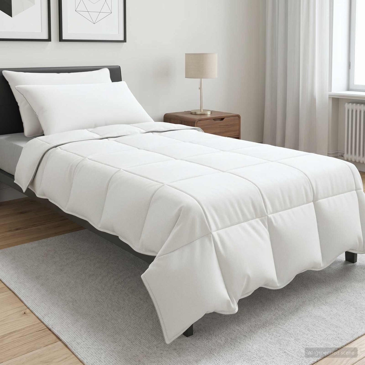 Bettwäsche-Set Mit Kissen 2 Pcs Weiß Bambusfaser