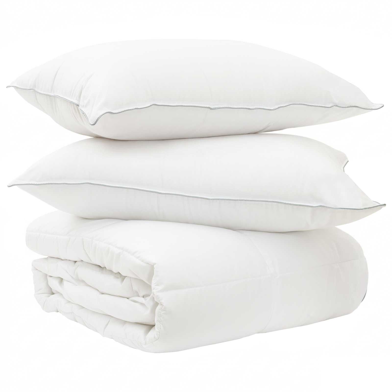 Bettwäsche-Set Mit Kissen 2 Pcs Weiß Bambusfaser