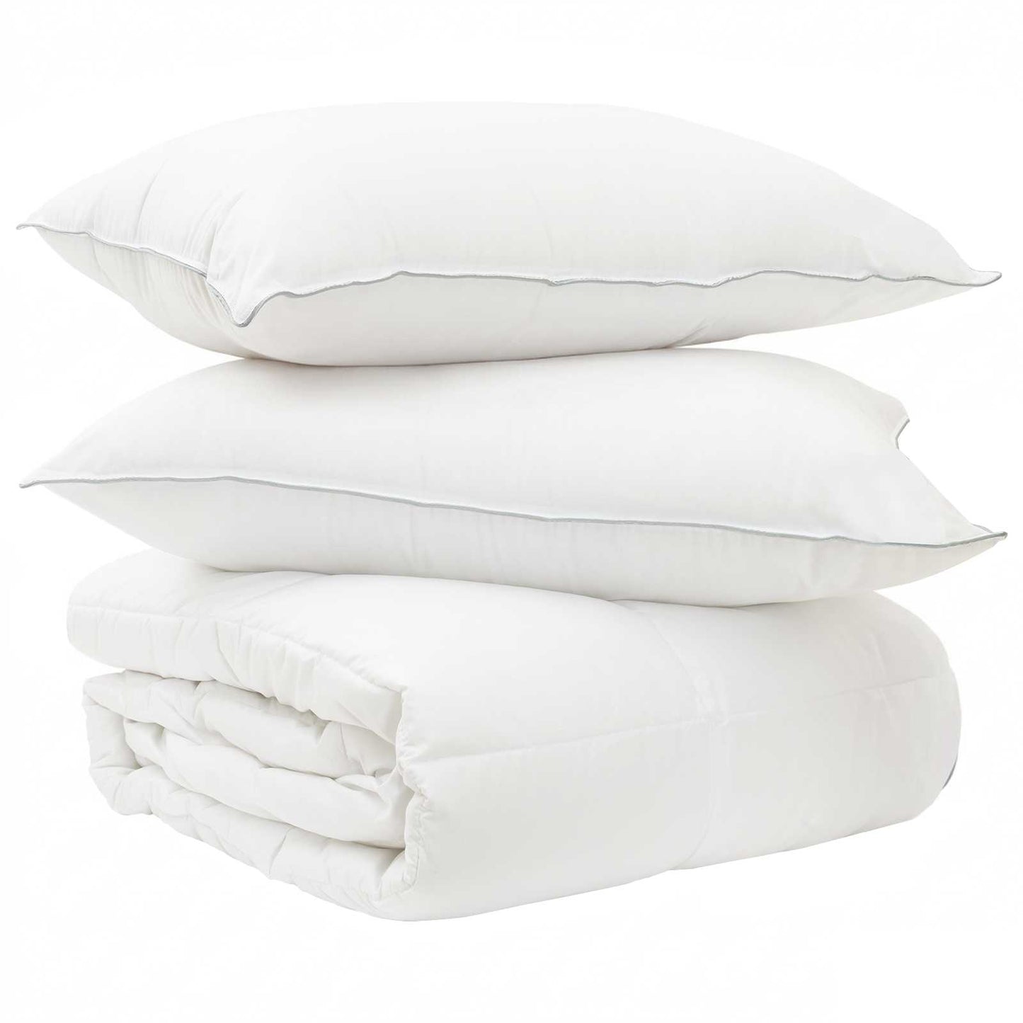 Bettwäsche-Set Mit Kissen 2 Pcs Weiß Bambusfaser
