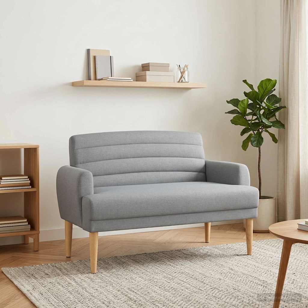 Zweisitzer Mit Knopfheftung Hellgrau 116 X 67 X 80 Cm Stoff