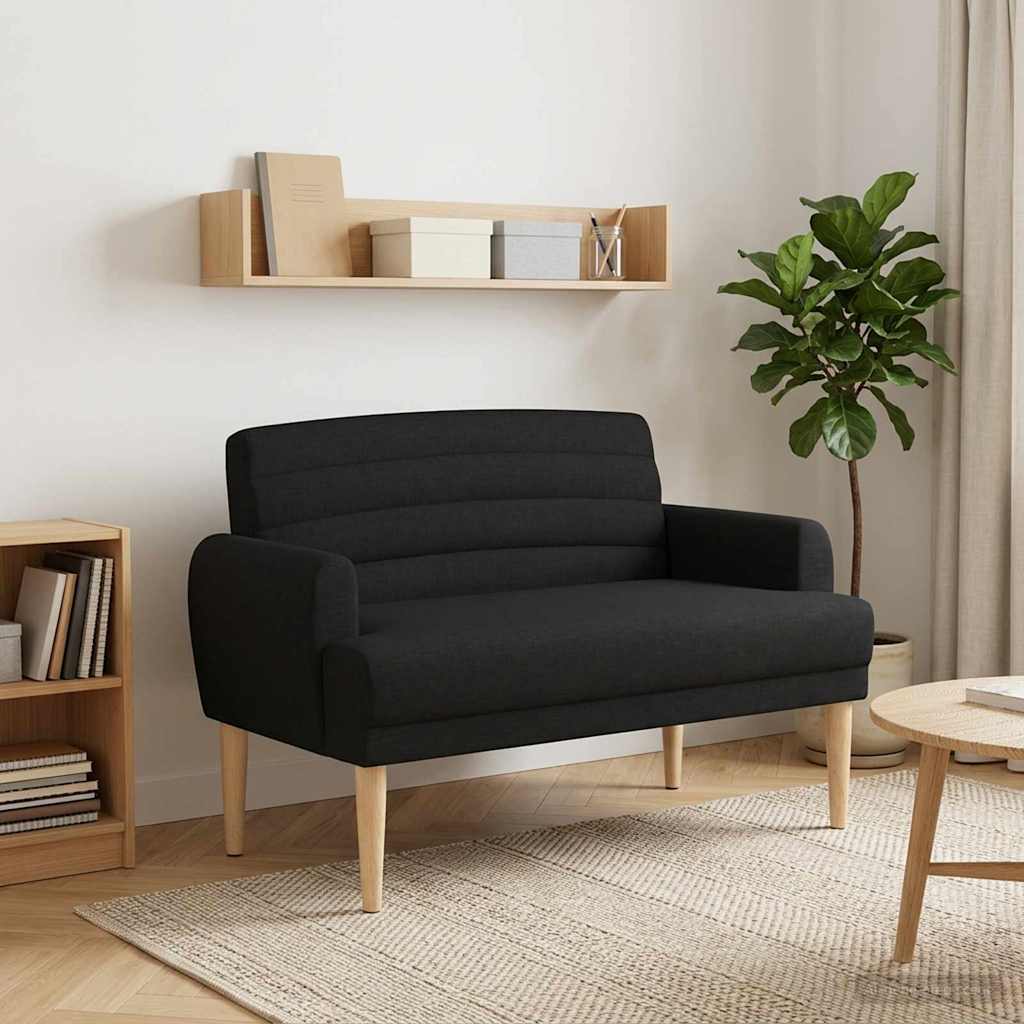 Zweisitzer Mit Knopfheftung Schwarz 116 X 67 X 80 Cm Stoff