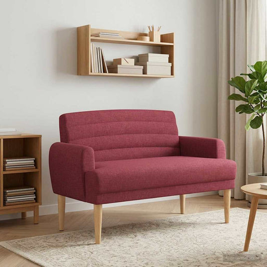 Zweisitzer Mit Knopfheftung Weinrot 116 X 67 X 80 Cm Stoff