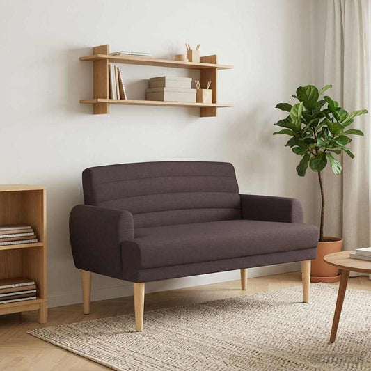 Zweisitzer Mit Knopfheftung Dunkelbraun 116 X 67 X 80 Cm Stoff
