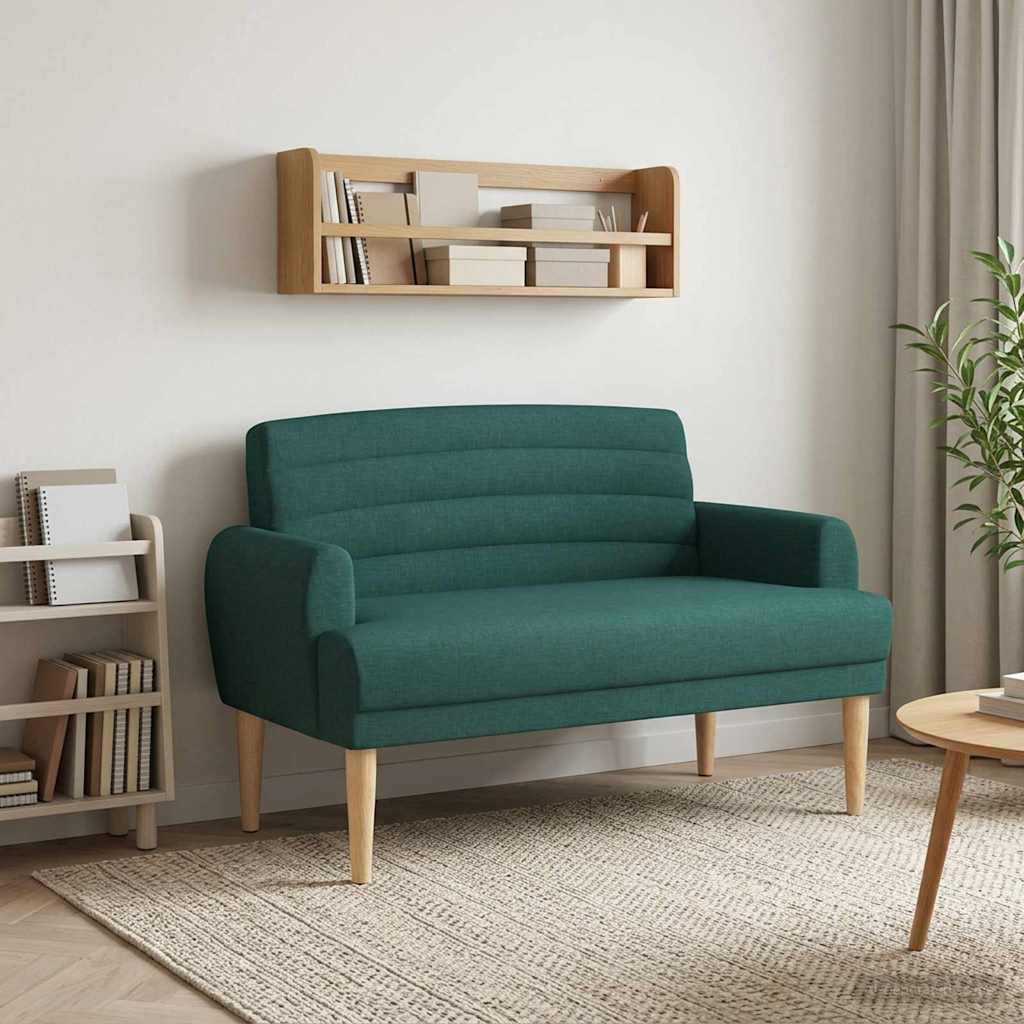 Zweisitzer Mit Knopfheftung Dunkelgrün 116 X 67 X 80 Cm Stoff