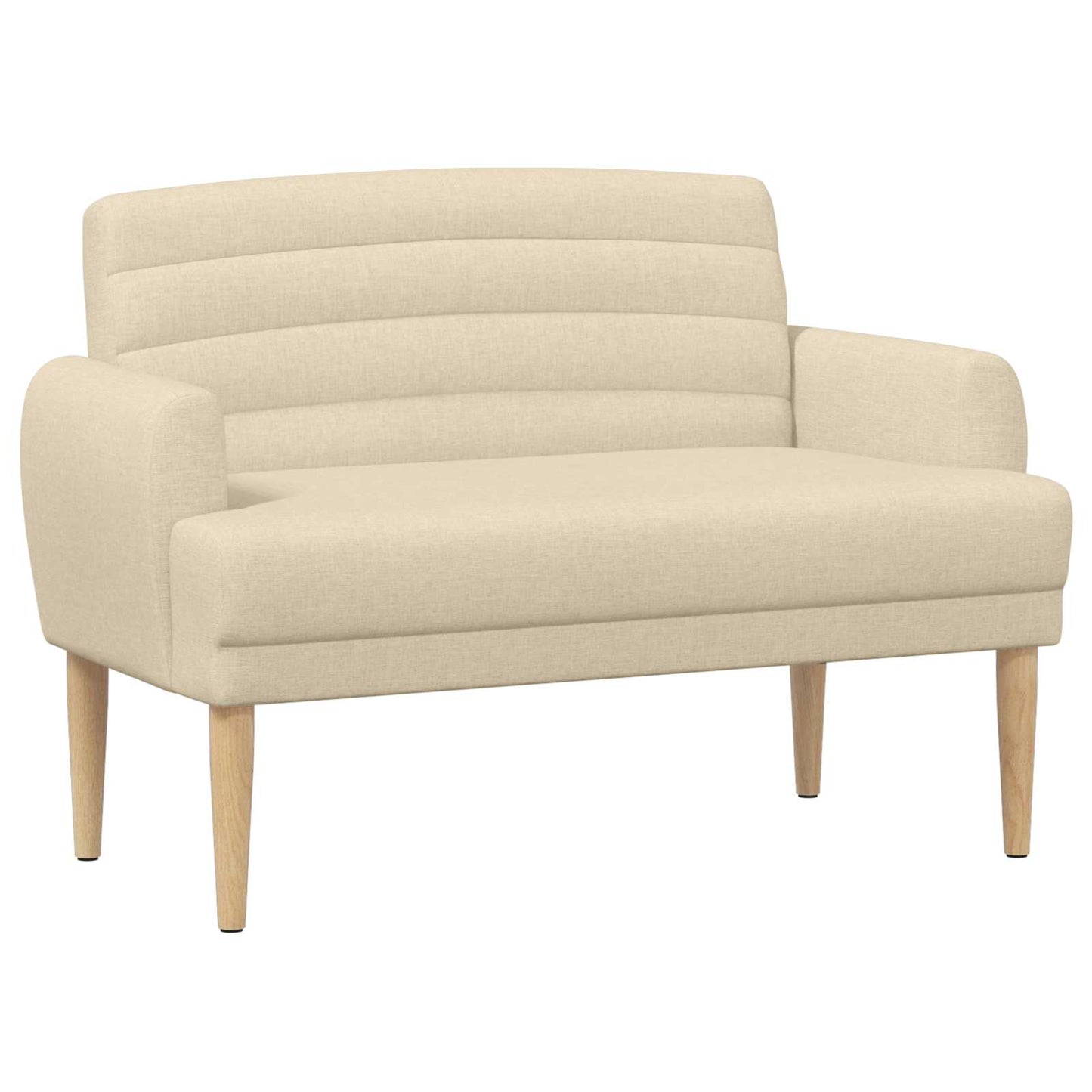 Zweisitzer Mit Knopfheftung Creme 116 X 67 X 80 Cm Stoff