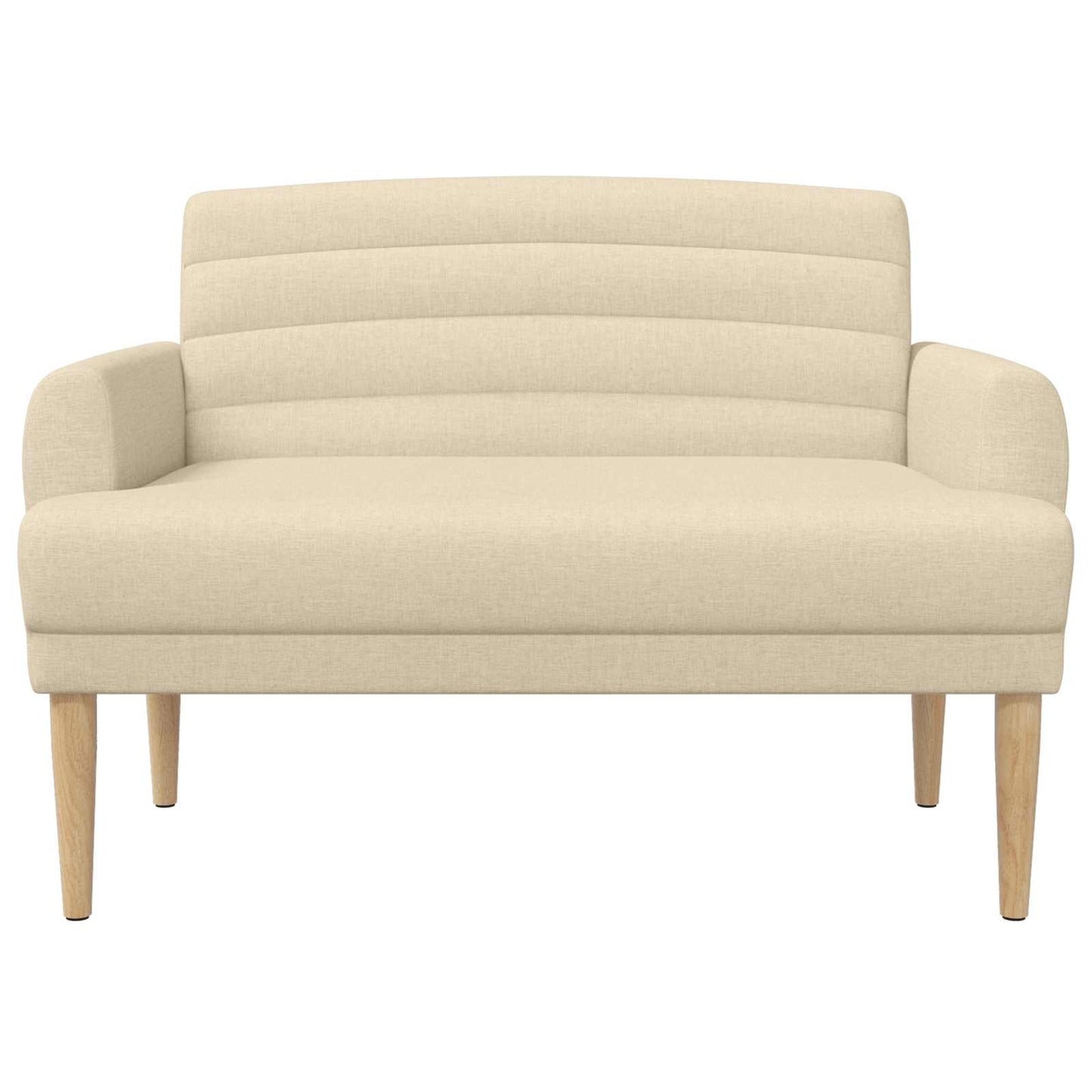Zweisitzer Mit Knopfheftung Creme 116 X 67 X 80 Cm Stoff