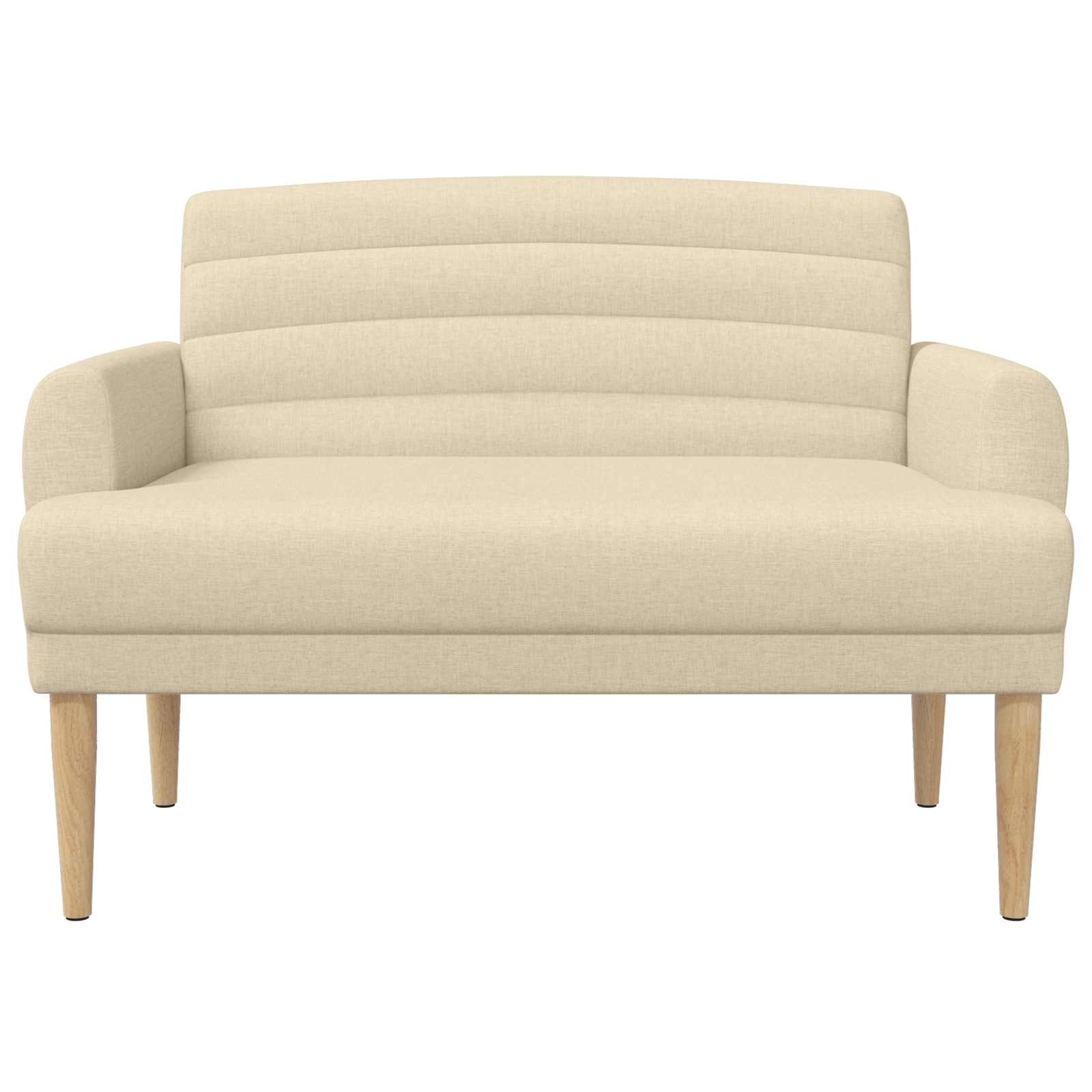 Zweisitzer Mit Knopfheftung Creme 116 X 67 X 80 Cm Stoff