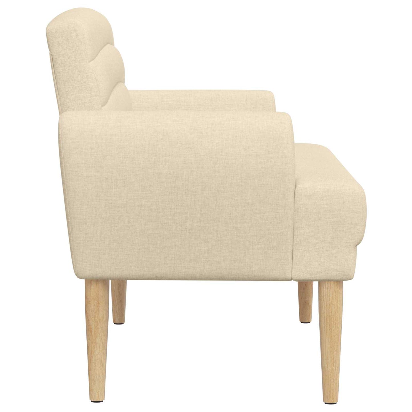 Zweisitzer Mit Knopfheftung Creme 116 X 67 X 80 Cm Stoff