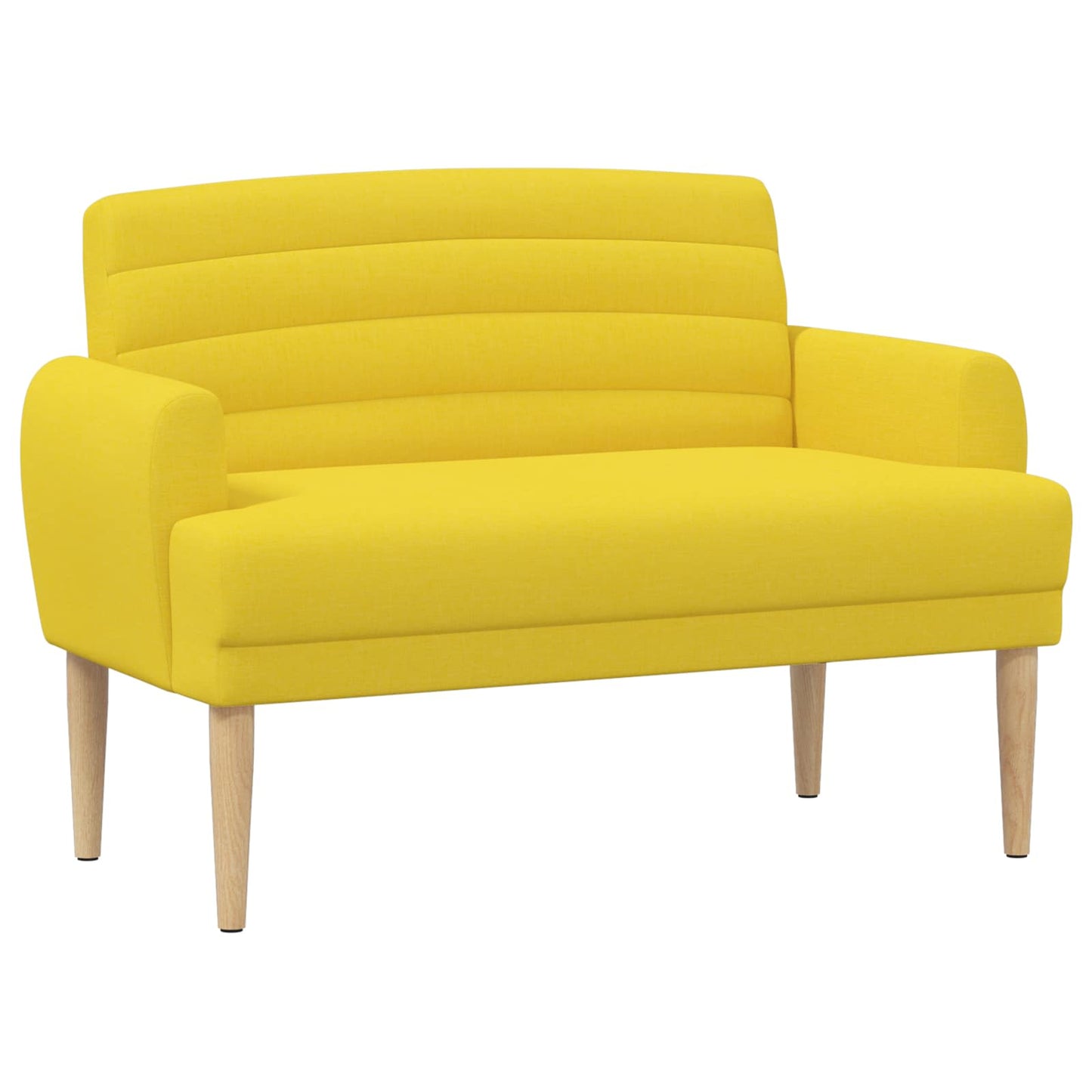 Zweisitzer Mit Knopfheftung Hellgelb 116 X 67 X 80 Cm Stoff