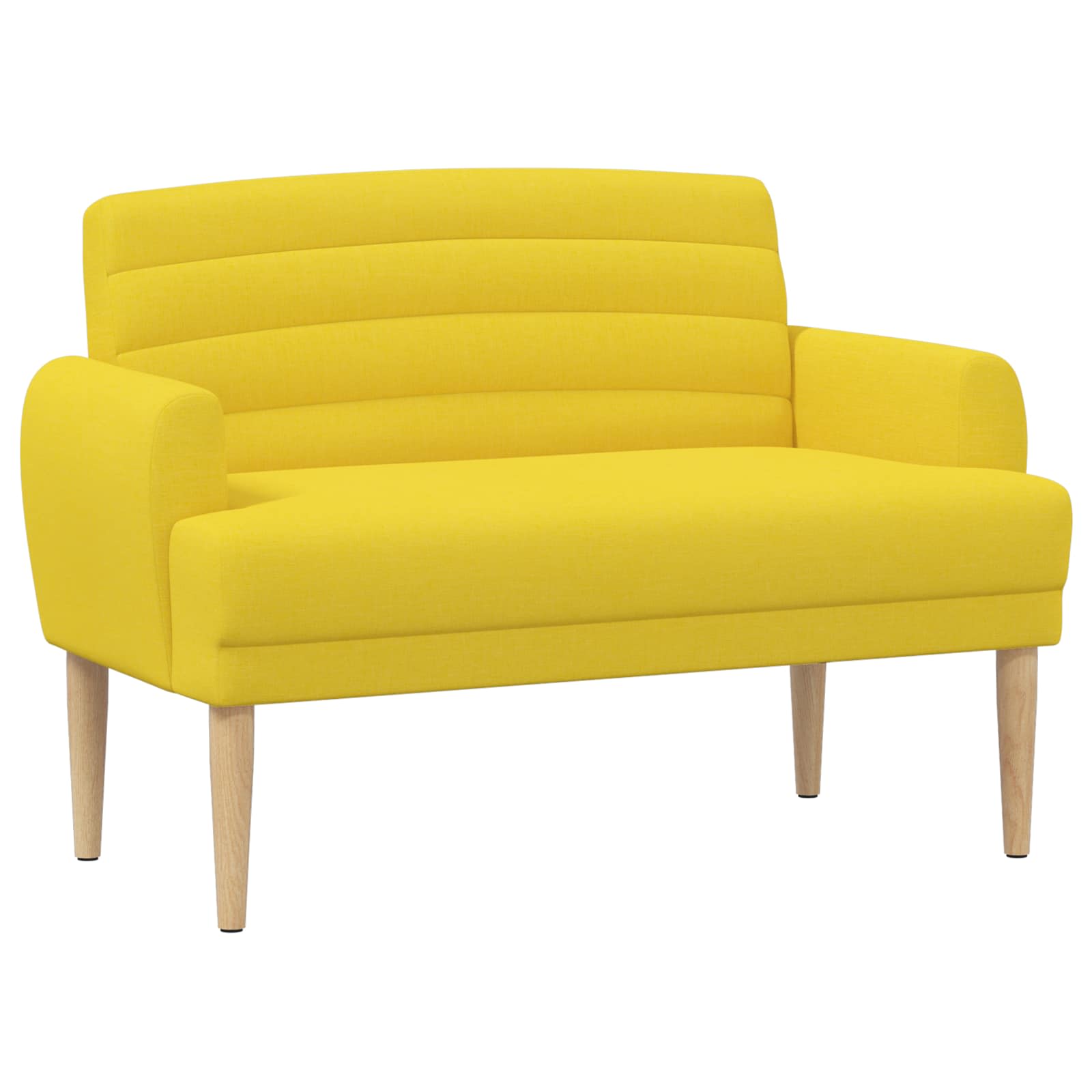 Zweisitzer Mit Knopfheftung Hellgelb 116 X 67 X 80 Cm Stoff