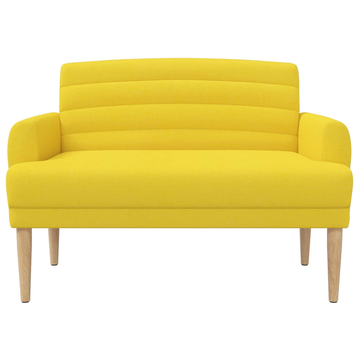 Zweisitzer Mit Knopfheftung Hellgelb 116 X 67 X 80 Cm Stoff