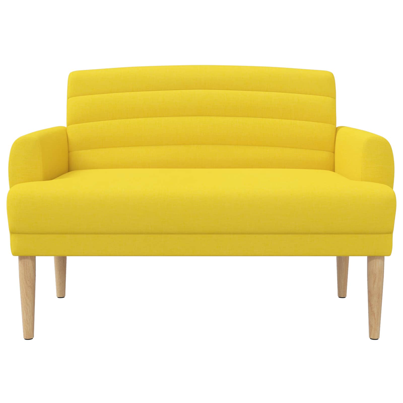 Zweisitzer Mit Knopfheftung Hellgelb 116 X 67 X 80 Cm Stoff