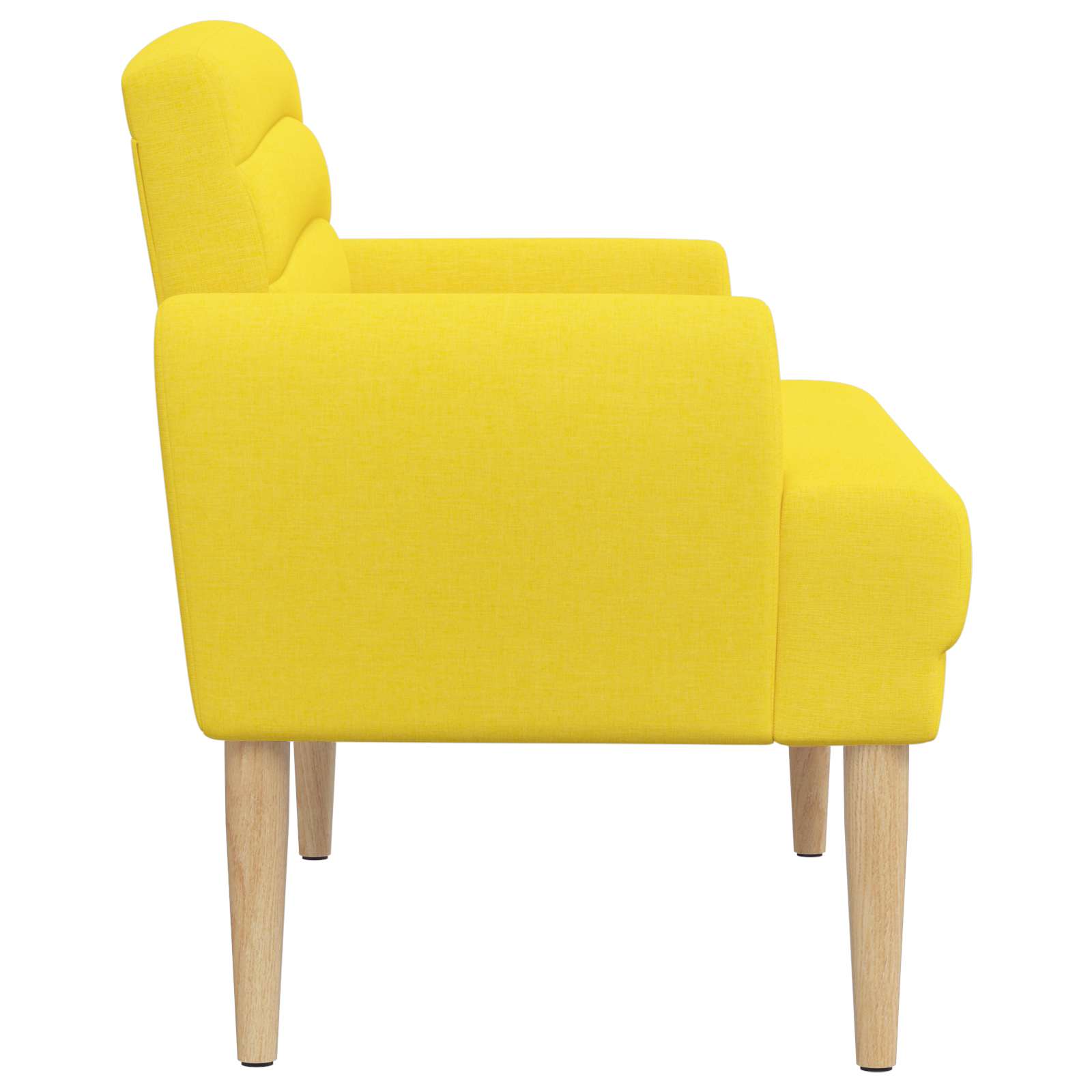 Zweisitzer Mit Knopfheftung Hellgelb 116 X 67 X 80 Cm Stoff