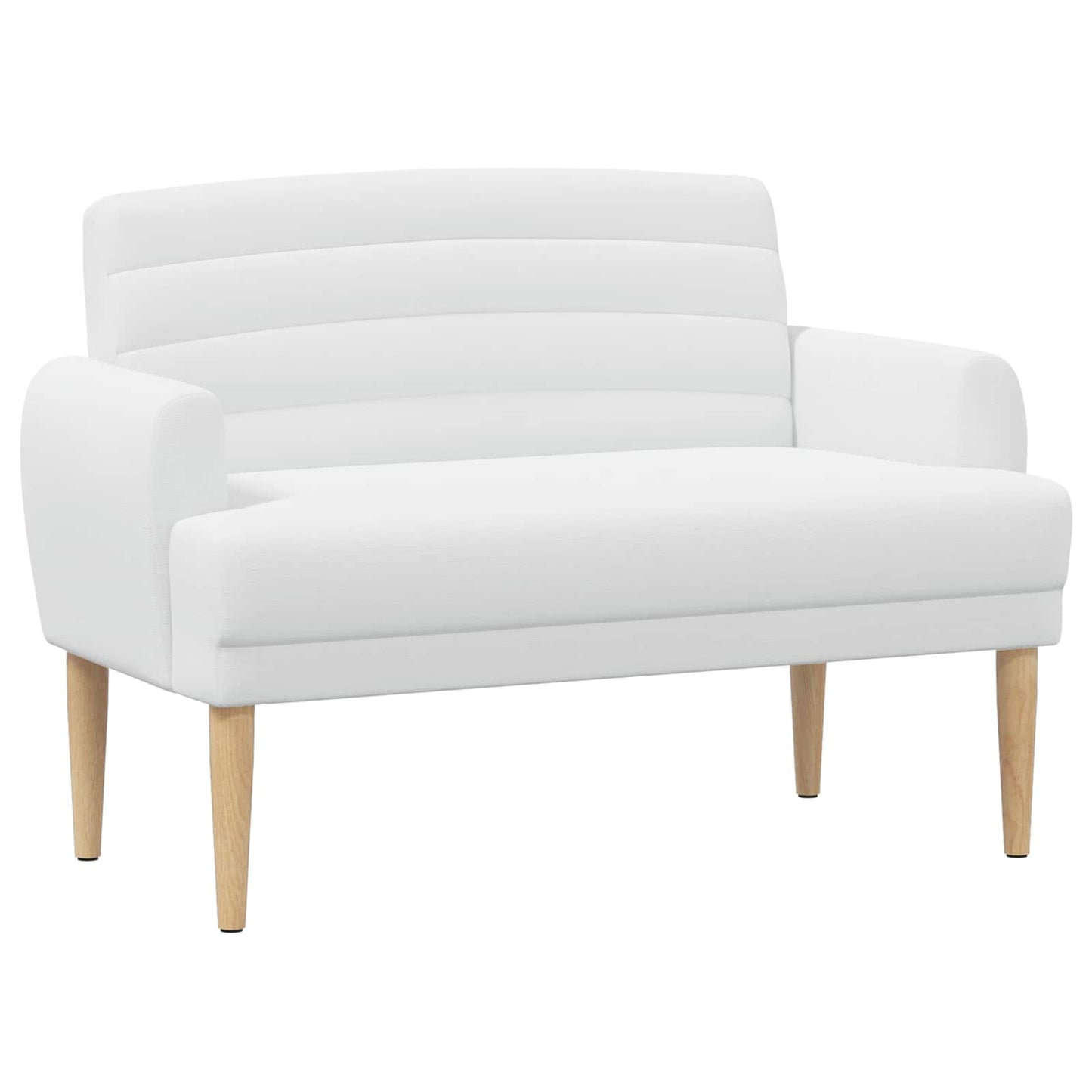 Zweisitzer Mit Knopfheftung Weiß 116 X 67 X 80 Cm Stoff