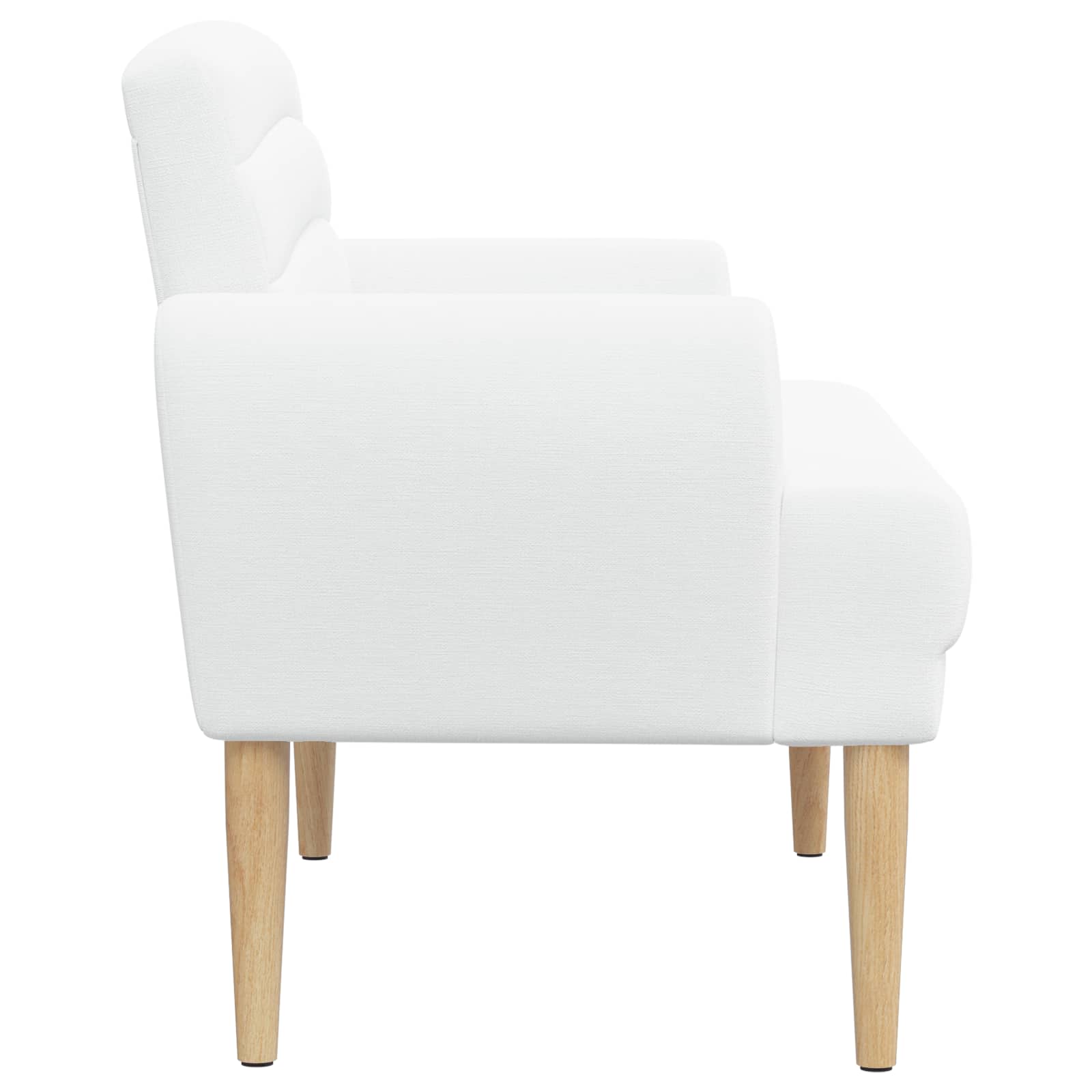 Zweisitzer Mit Knopfheftung Weiß 116 X 67 X 80 Cm Stoff