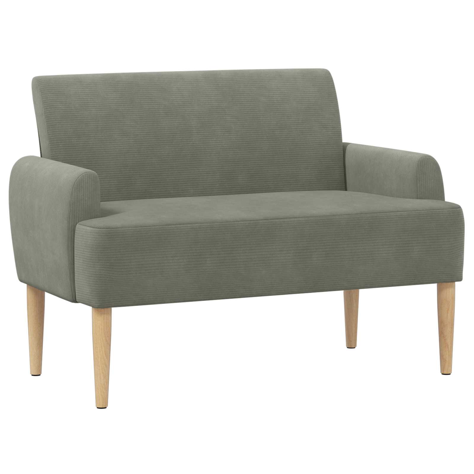 Zweisitzer Mit Knopfheftung Hellgrau 116 X 67 X 81 Cm Cordstoff