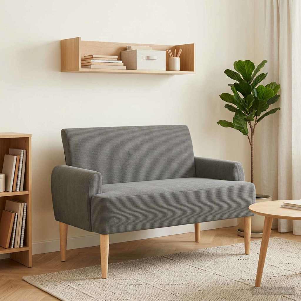 Zweisitzer Mit Knopfheftung Dunkelgrau 116 X 67 X 81 Cm