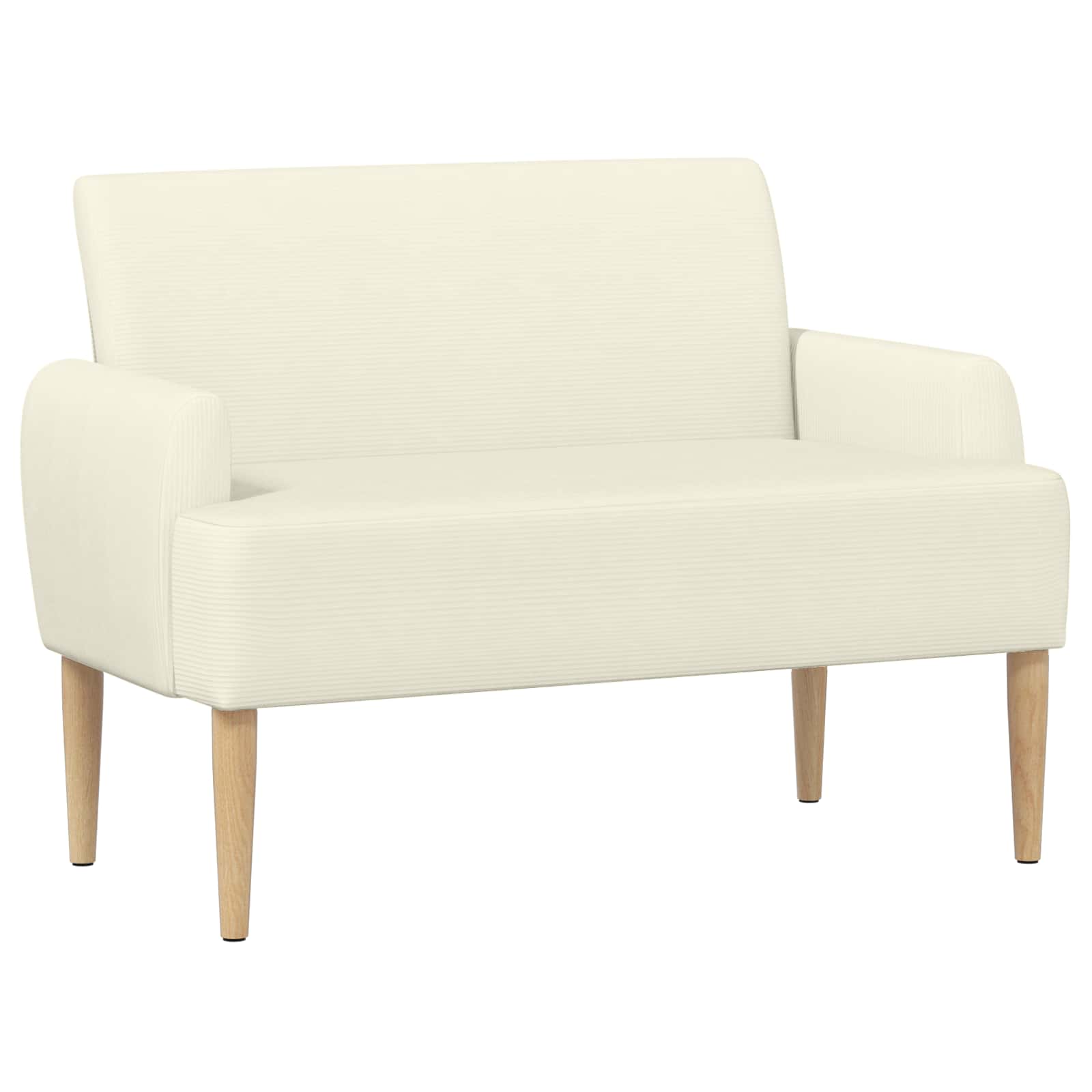 Zweisitzer Mit Knopfheftung Creme 116 X 67 X 81 Cm Cordstoff