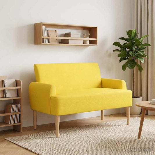 Zweisitzer Mit Knopfheftung Helles Gelb 116 X 67 X 81 Cm