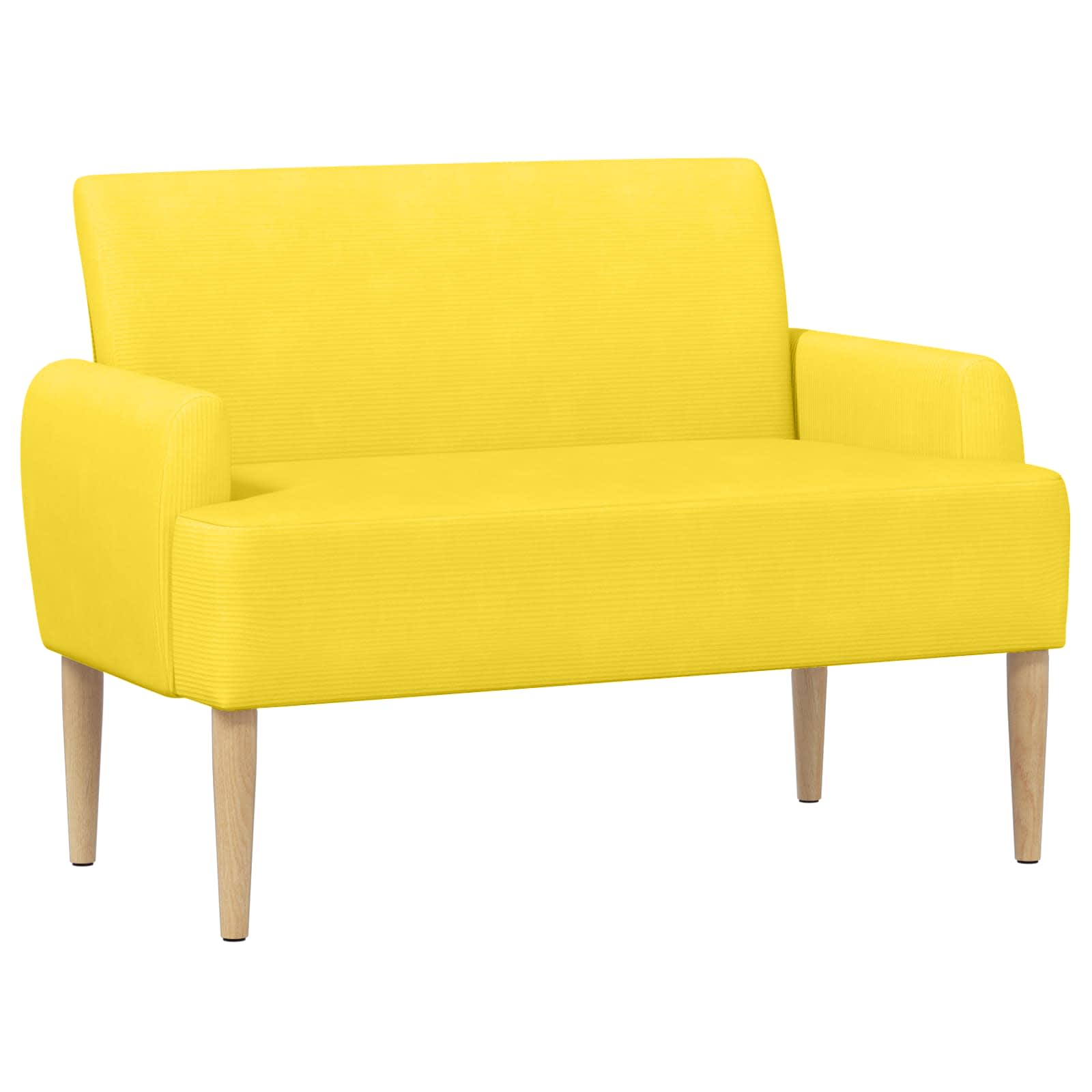 Zweisitzer Mit Knopfheftung Helles Gelb 116 X 67 X 81 Cm