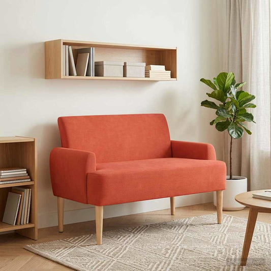 Zweisitzer Mit Knopfheftung Rot-Orange 116 X 67 X 81 Cm