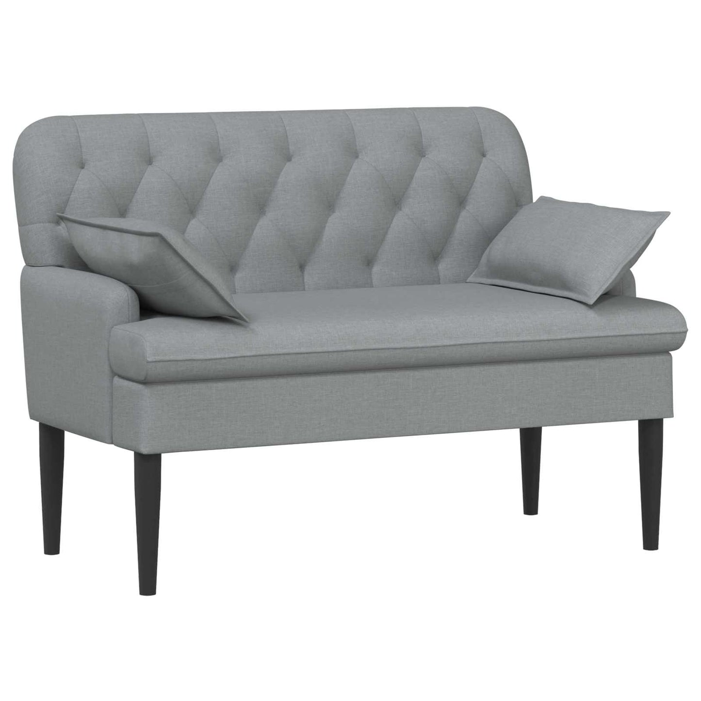 Zweisitzer Mit Knopfheftung Hellgrau 111 X 68 X 80 Cm Stoff