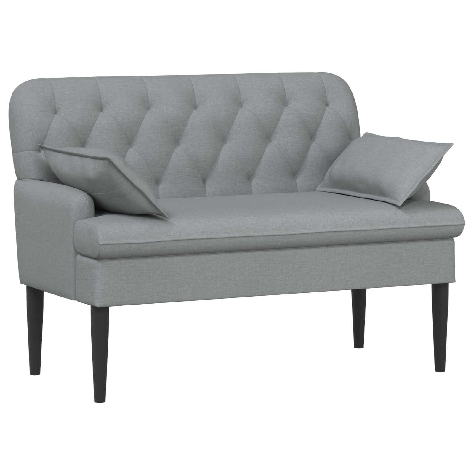 Zweisitzer Mit Knopfheftung Hellgrau 111 X 68 X 80 Cm Stoff