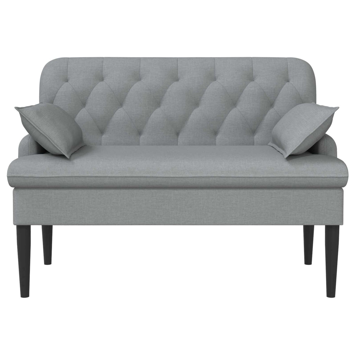 Zweisitzer Mit Knopfheftung Hellgrau 111 X 68 X 80 Cm Stoff
