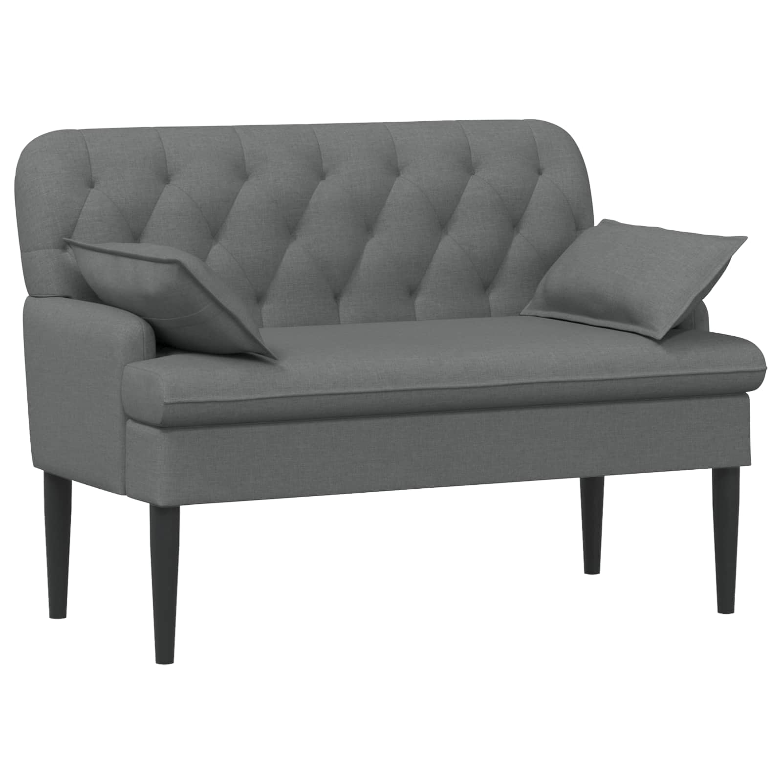 Zweisitzer Mit Knopfheftung Dunkelgrau 111 X 68 X 80 Cm Stoff