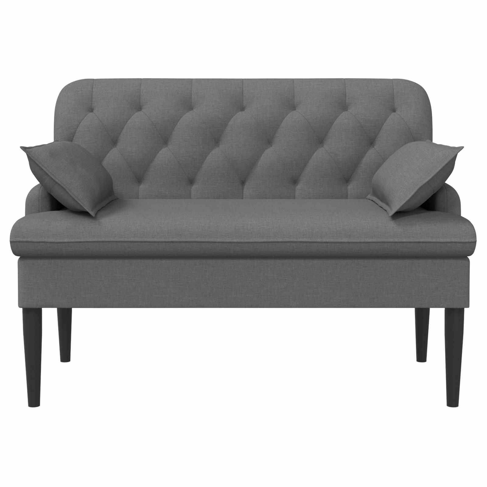 Zweisitzer Mit Knopfheftung Dunkelgrau 111 X 68 X 80 Cm Stoff