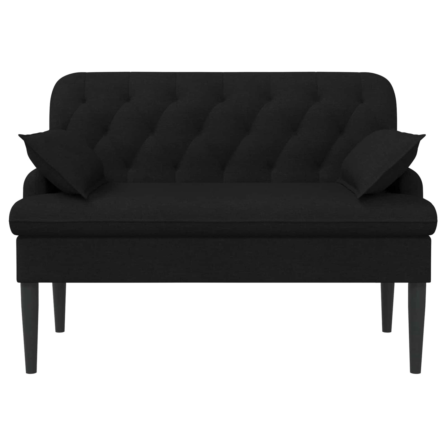Zweisitzer Mit Knopfheftung Schwarz 111 X 68 X 80 Cm Stoff