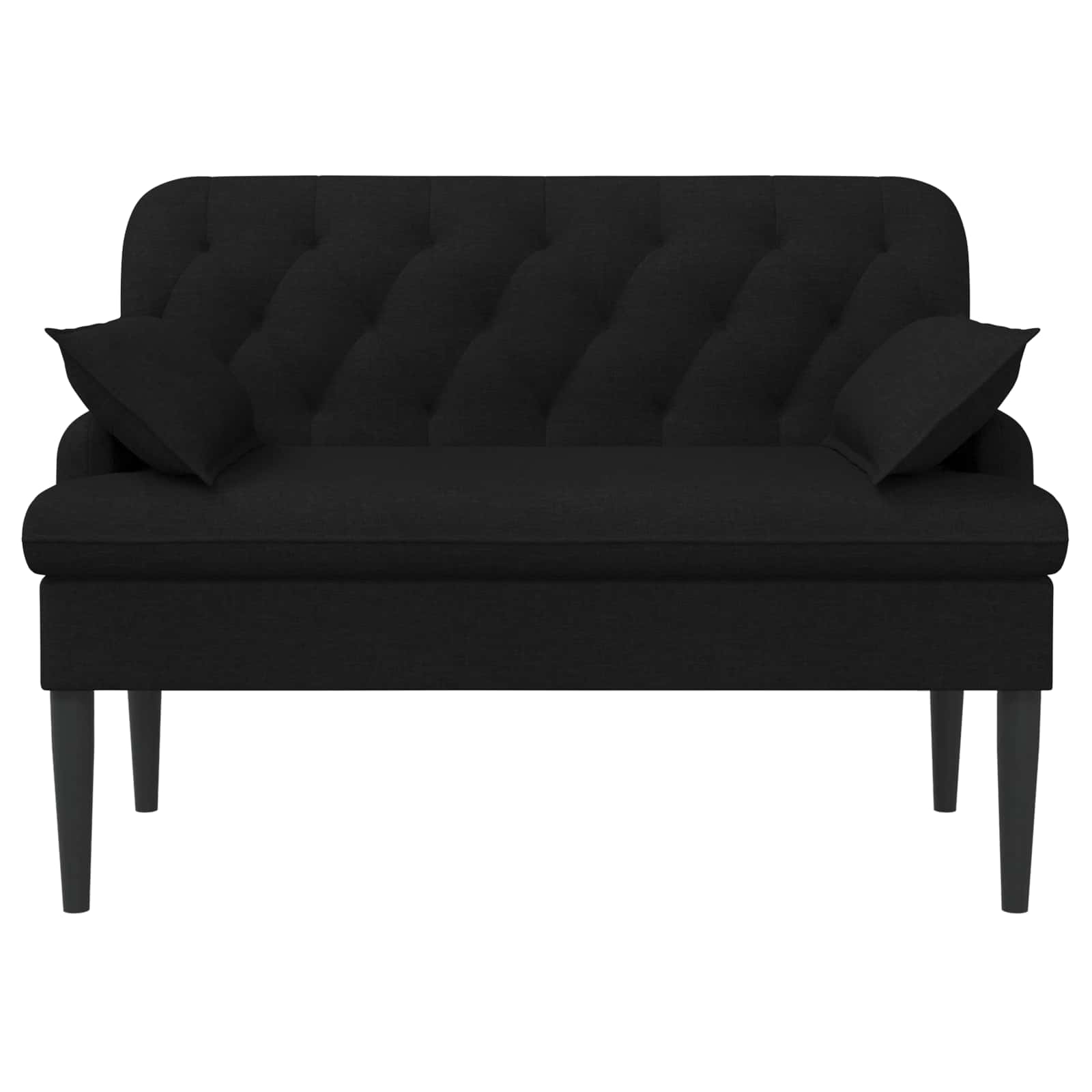 Zweisitzer Mit Knopfheftung Schwarz 111 X 68 X 80 Cm Stoff