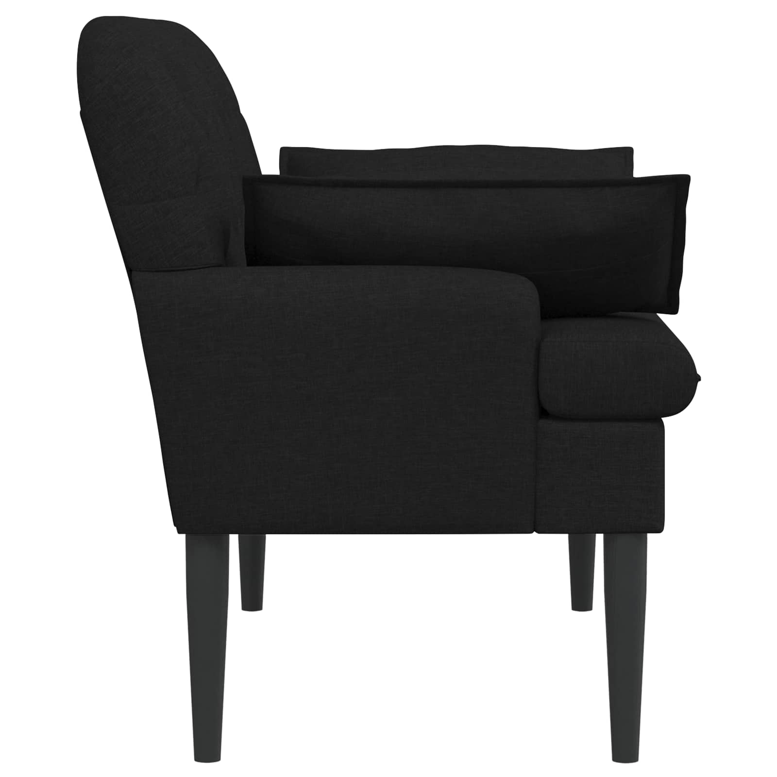 Zweisitzer Mit Knopfheftung Schwarz 111 X 68 X 80 Cm Stoff