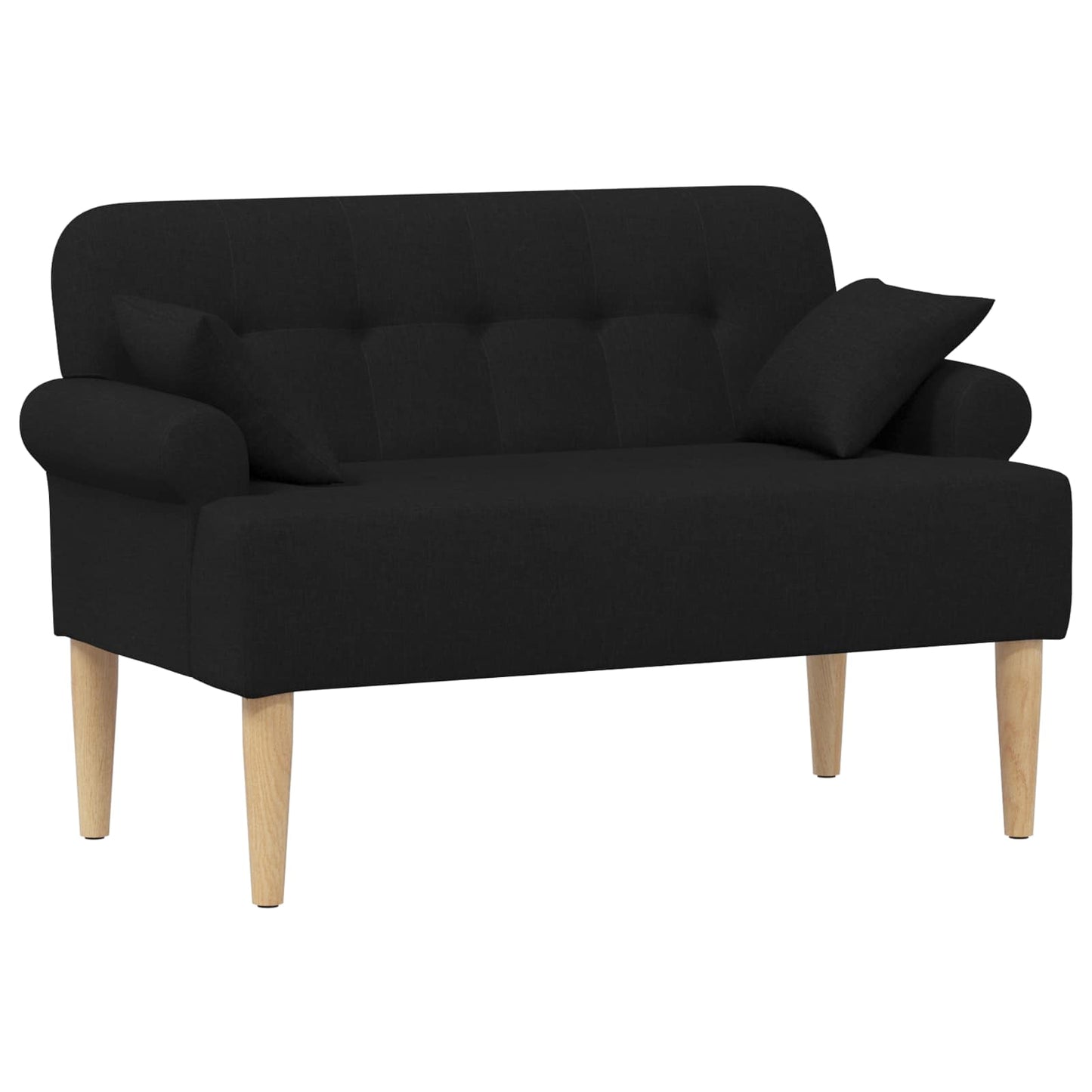 Zweisitzer Mit Knopfheftung Schwarz 120 X 65 X 79 Cm Stoff
