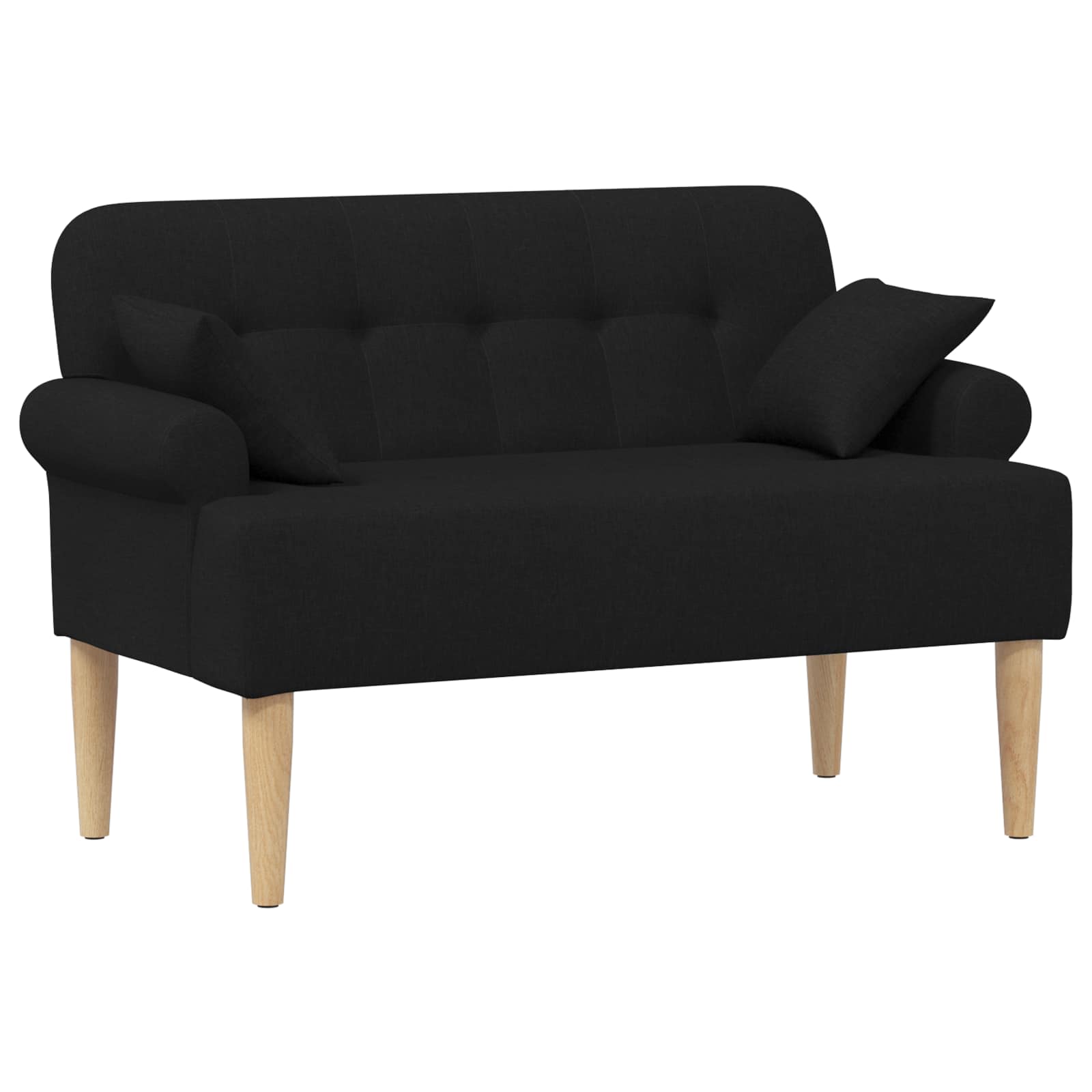 Zweisitzer Mit Knopfheftung Schwarz 120 X 65 X 79 Cm Stoff