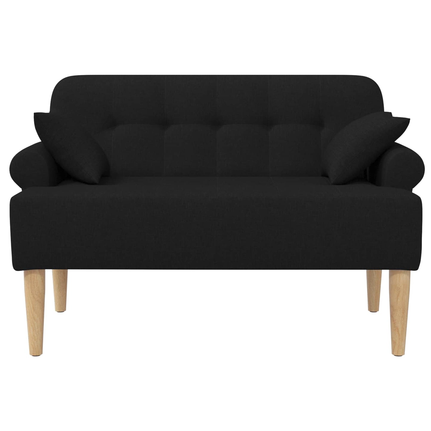 Zweisitzer Mit Knopfheftung Schwarz 120 X 65 X 79 Cm Stoff